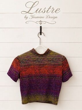 LUSTRE BY YASMINE DESIGN Y2K Multicolor Textured Knit Top Size M